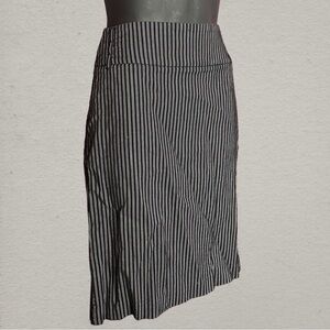 Y2K 2000s Apostrophe Stretch Black Pinstripe Pencil Skirt – Size 2